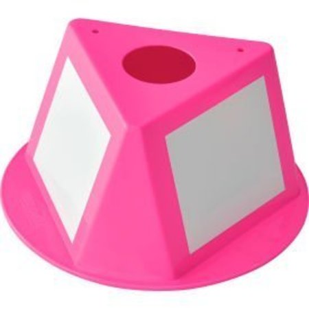 GLOBAL EQUIPMENT Inventory Control Cone W/ Dry Erase Decals, Hot Pink Hot Pink-DE